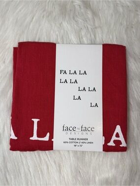 Santa Barbara Design Studio Fa La La Face to Face Linen Table Runner